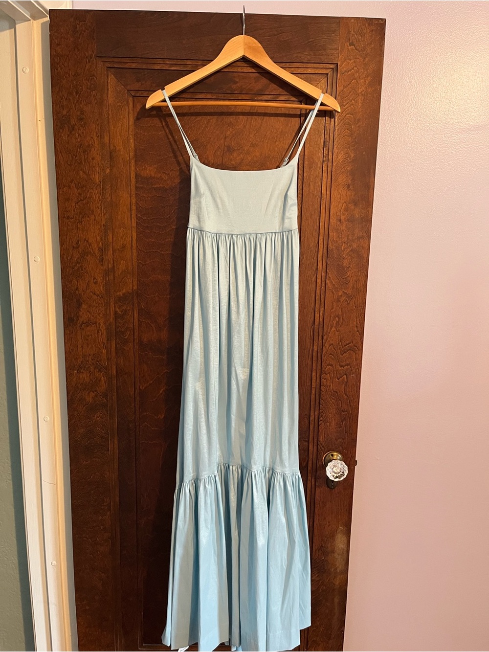 Abercrombie & Fitch Light Blue Spaghetti-Strap Maxi Dress